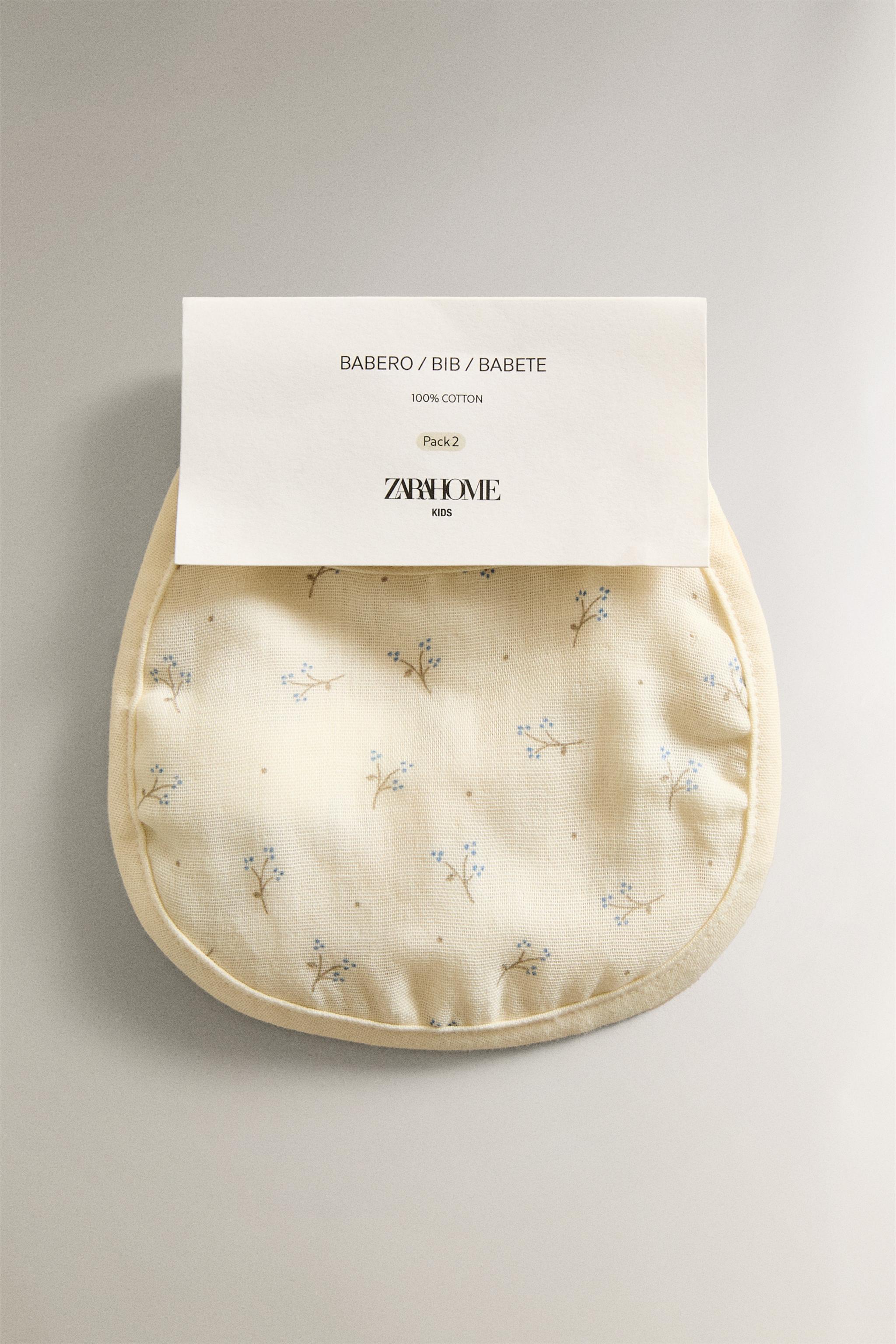 BABY BIB WITH MINI FLOWER PRINT (SET OF 2)